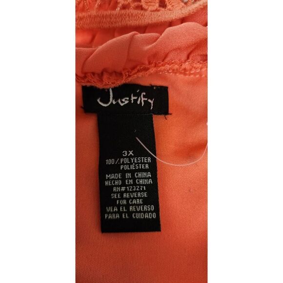 Justify 3/4 Balloon Sleeve Flowy Dress Salmon Pink Size 3XL - Picture 6 of 6